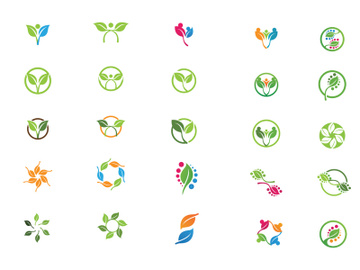 Leaf green tree ecology nature logo vector preview picture