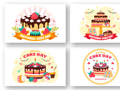 12 National Cake Day Illustration