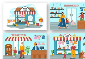 12 Kids Shop Illustration