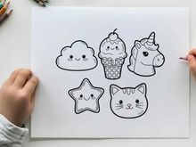 Cute food and animal icons vector illustration flat design