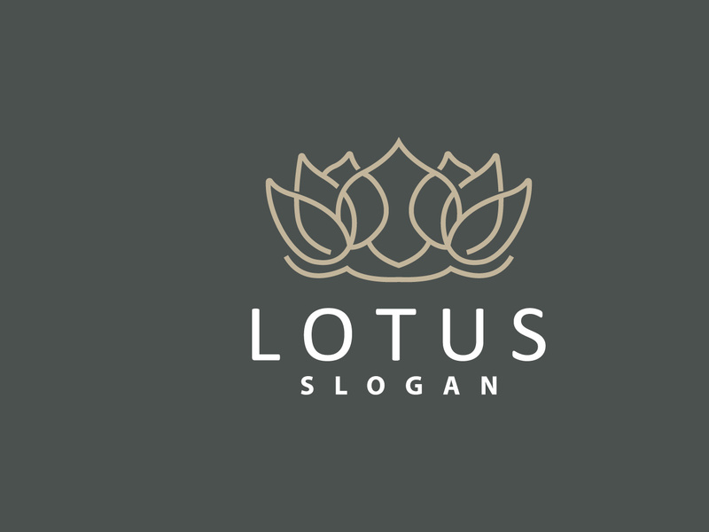 Lotus logo vector flower garden design simple elegant minimalist illustration template