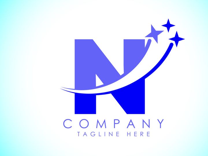 Initial alphabet with swoosh and star sign. Shooting star logo design vector template for business and company identity