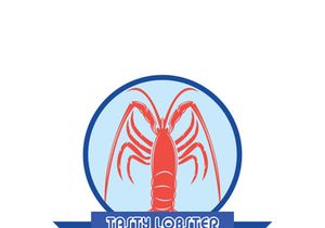 Lobster logo design template vector