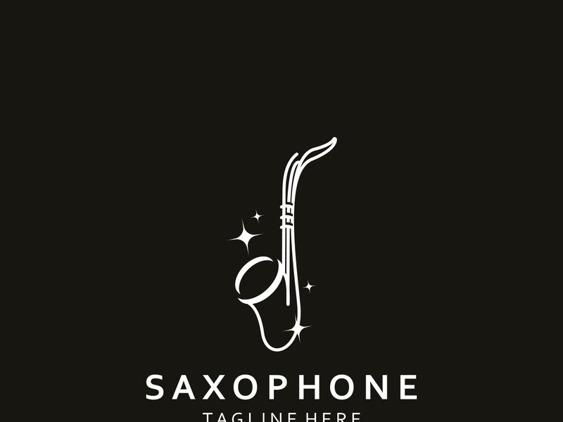 Saxophone music logo design simple modern and minimalist illustration