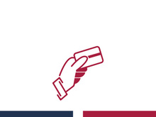 Hand holding credit card business icon image design
