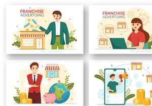 12 Franchise Advertising Business Illustration