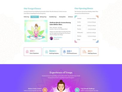 Yoga And Fitness  PSD Template