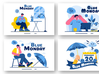 10 Blue Monday Illustration