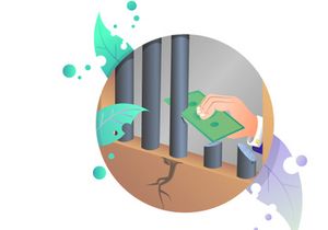 a vector illustration concept of corrupt
