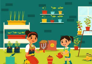 11 Growing Vegetables Illustration