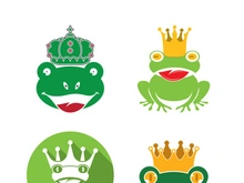 King frog logo icon template design vector illustration
