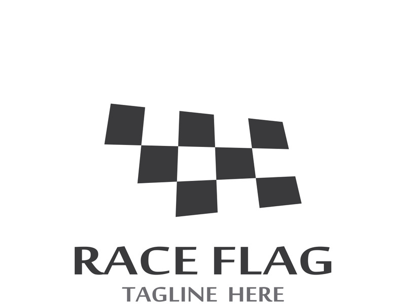 Creative and modern racing flag logo design.