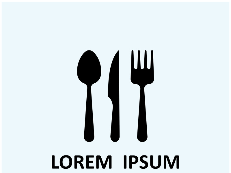 Creative spoon and fork logo.