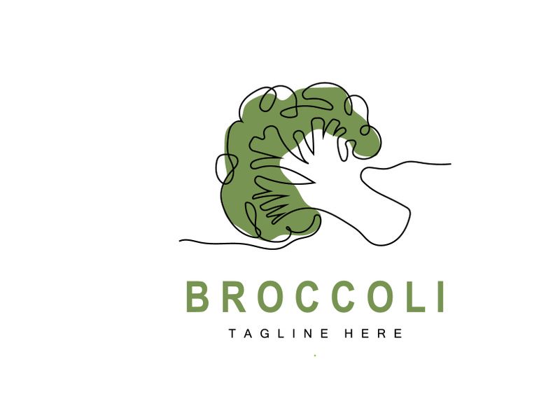 Broccoli Logo Design, Green Vegetable Vector, Broccoli Wallpaper, Vegetable Supermarket Illustration Garden Product Brand