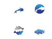 Fish logo, fishinghook, fish oil and seafood restaurant icon. With vector icon concept