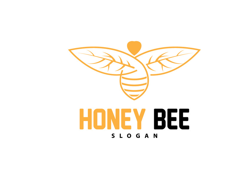 Honey Logo, Honey Bee Animal Vector