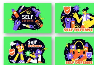 8 Self Defense Vector Illustration