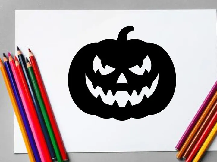 Scary Halloween Jack-o'-Lantern with Menacing Face for Fall Decor