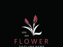 Flower logo design Floral emblem. Cosmetics, Spa, Beauty salon identity, Boutique and wedding invitations