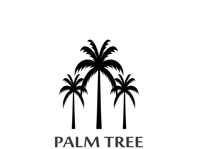 Palm tree summer logo design with creative ideas.