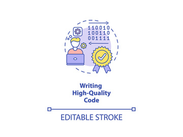 Writing high quality code concept icon preview picture