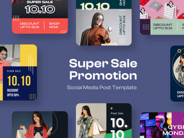 Super Sale Promotion Social Media Post Template preview picture