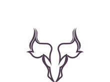 Bull head logo vector icon design illustration