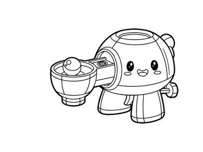 Cute robot washing hands soap hygiene vector illustration