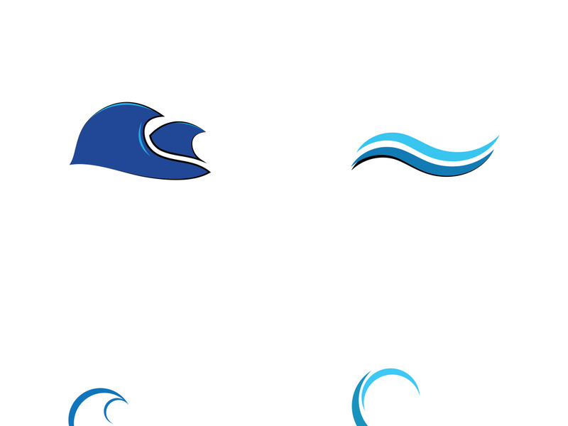 Ocean water wave wave logo design.