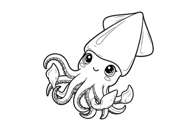Cute cartoon octopus waving vector illustration preview picture