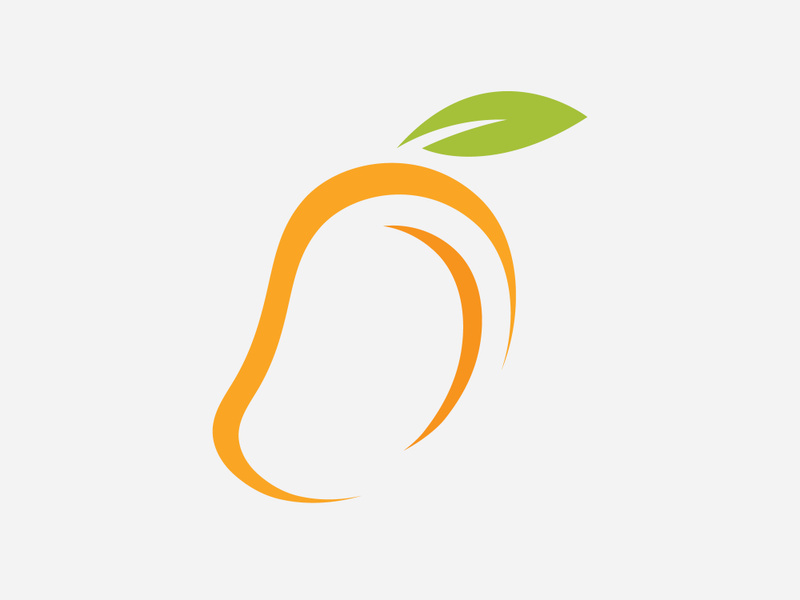 Fresh mango fruit vector illustration logo icon