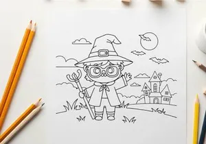 Cute Halloween scarecrow with hat vector illustration flat design