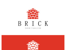 creative brick logo designs for buildings, architectural buildings, civil engineering, building materials shops