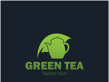 Tea cup logo vector design.Green tea vector logo template.