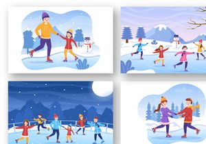 12 Ice Skating Design Illustration
