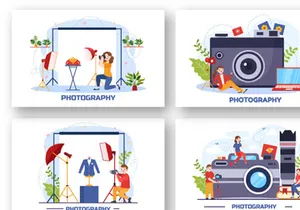 12 Photography Vector Illustration