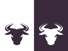 Bull head logo vector icon design