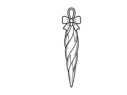 Hand-drawn Christmas bow tie with star ribbon for festive holiday celebrations and gifts