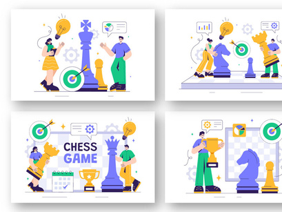 9 Chess Board Game Illustration