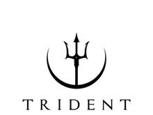 Retro vintage poseidon trident logo design.
