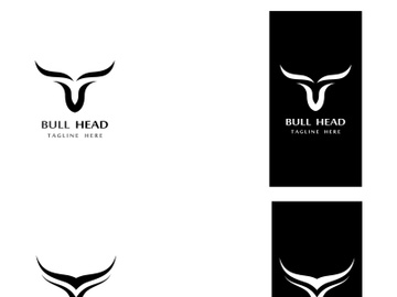 Retro vintage bull head horns logo. preview picture