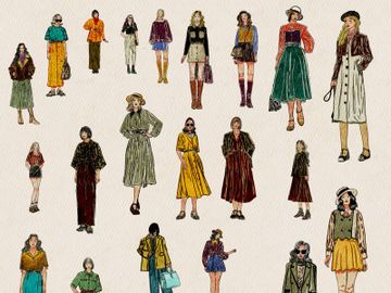 Soft Retro Elegance – Minimalist Woman Illustration Set preview picture