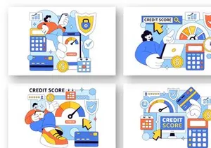 10 Credit Score Vector Illustration
