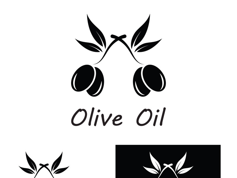 Branched olive fruit logo with creative idea.