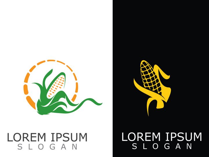 Corn simple logo design agriculture farming vector template