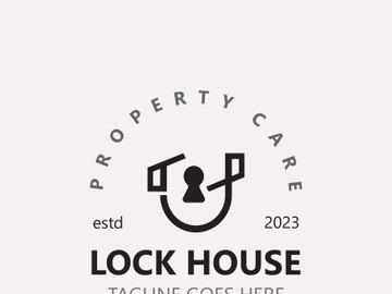 Lock House secure logo design, smart key home vector concept template preview picture