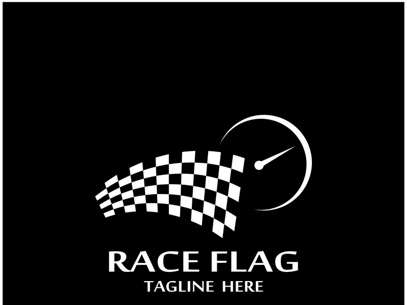 Creative and modern racing flag logo design.