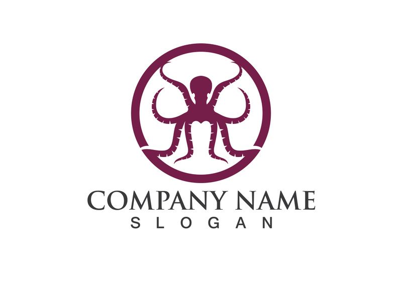 Octopus logo vector design symbol
