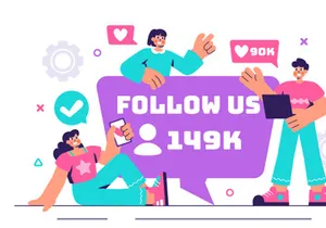 11 Follow Us and Like Illustration