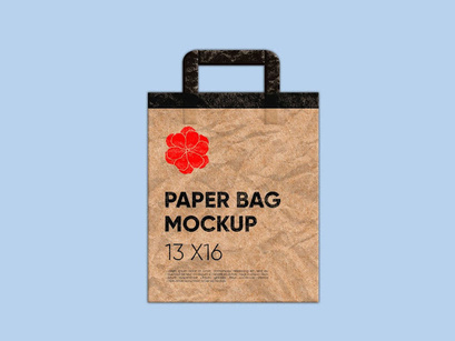 Paper Bag Mockup with Realistic Paper Texture